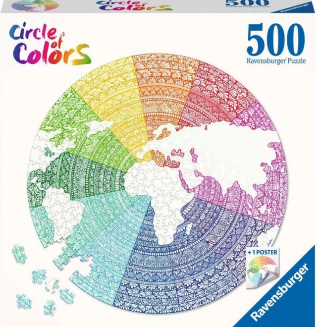 Ravensburger puzzle Színek köre Mandala 500 darab
