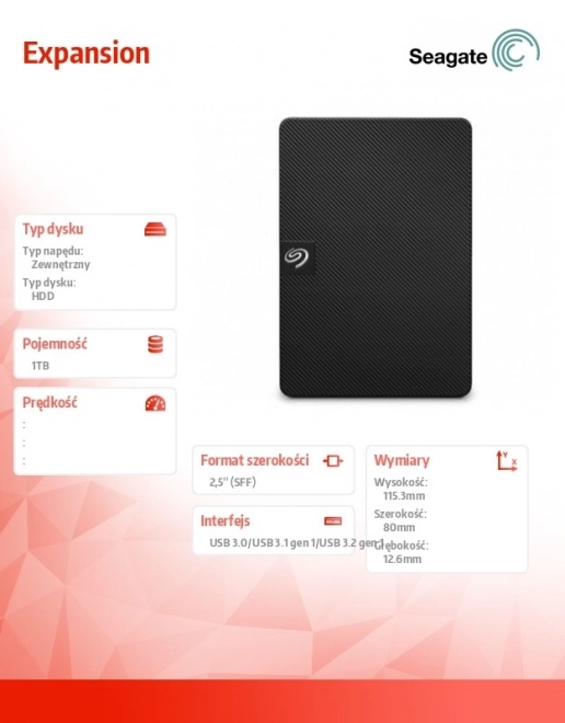 Seagate Expansion Portable Hard Drive 1TB