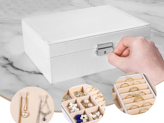 Elegante cofanetto organizer per gioielli con chiave