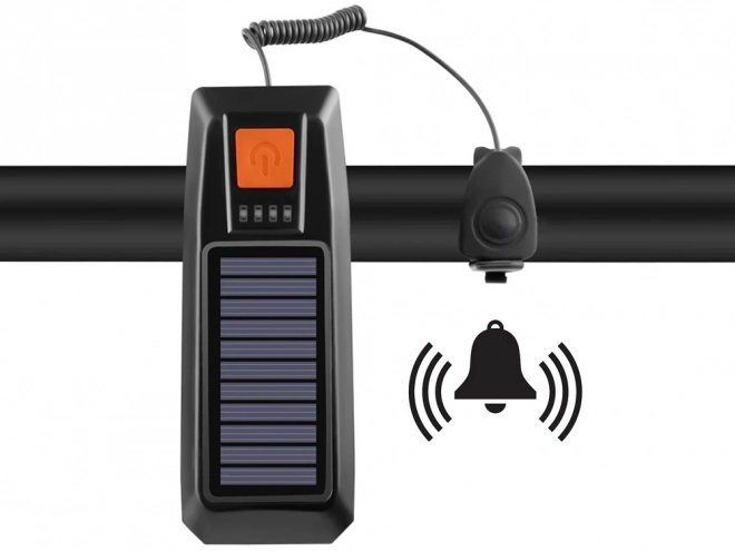 Front LED Bike Light with Solar Charging and Horn