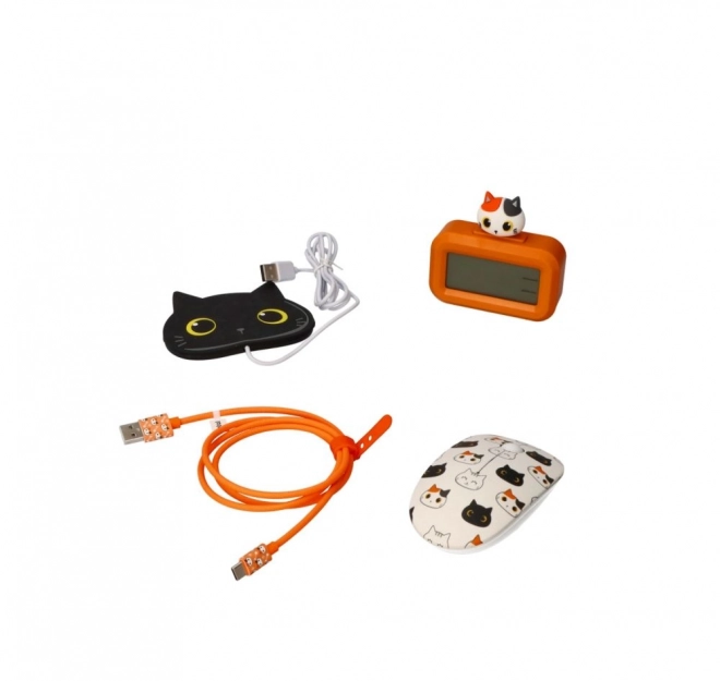 USB-C Cable with Orange Cat