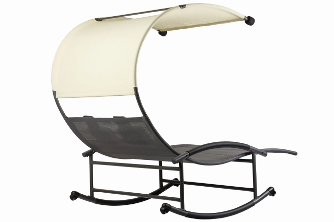 Garden Lounger with Canopy and Swing