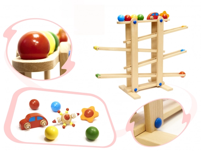 Piste à billes Montessori XXL en bois