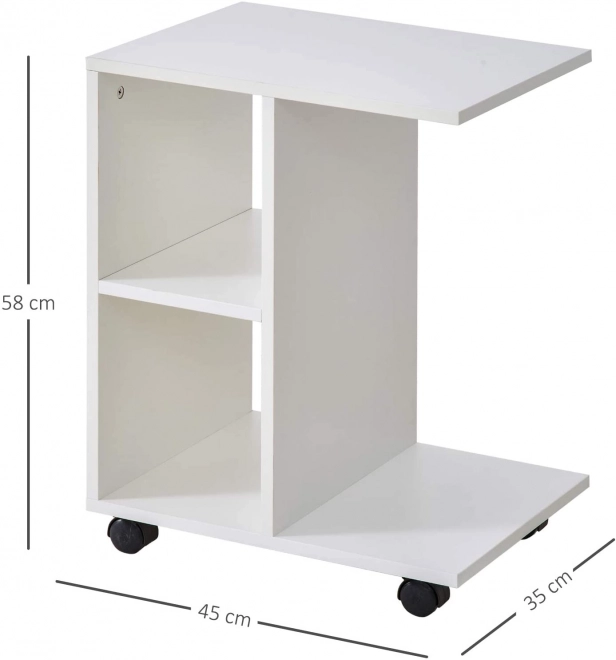 Coffee Table on Wheels with Organizer