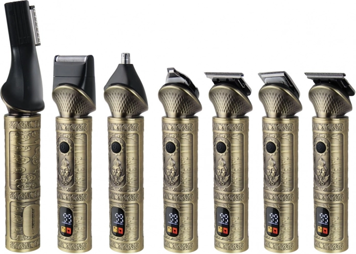 7 interchangeable heads for complete styling