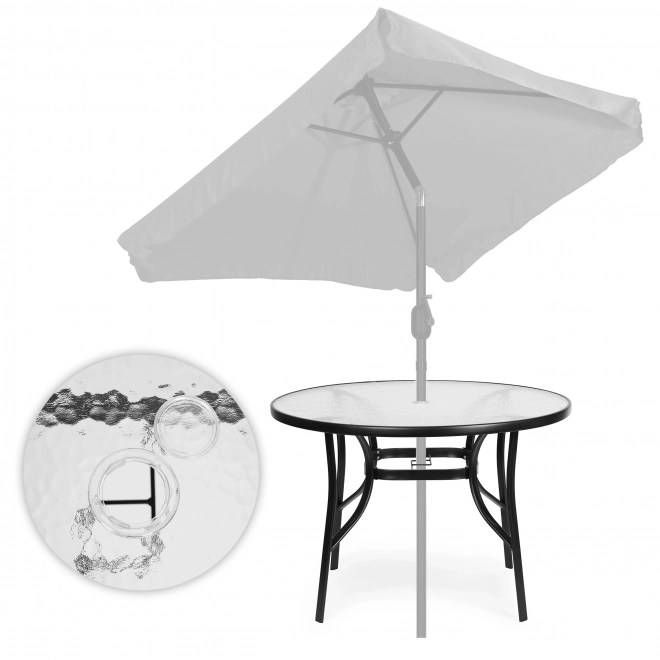 Round garden table 80 cm with parasol hole