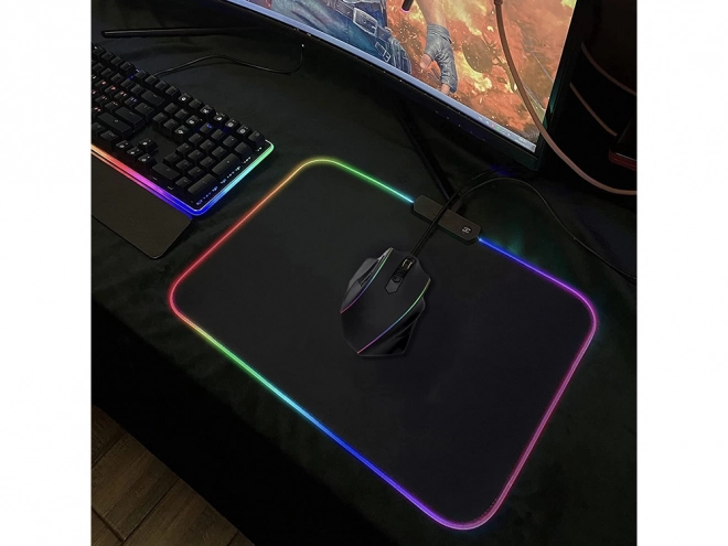 Tappetino per mouse da gioco con LED RGB 35x25 cm