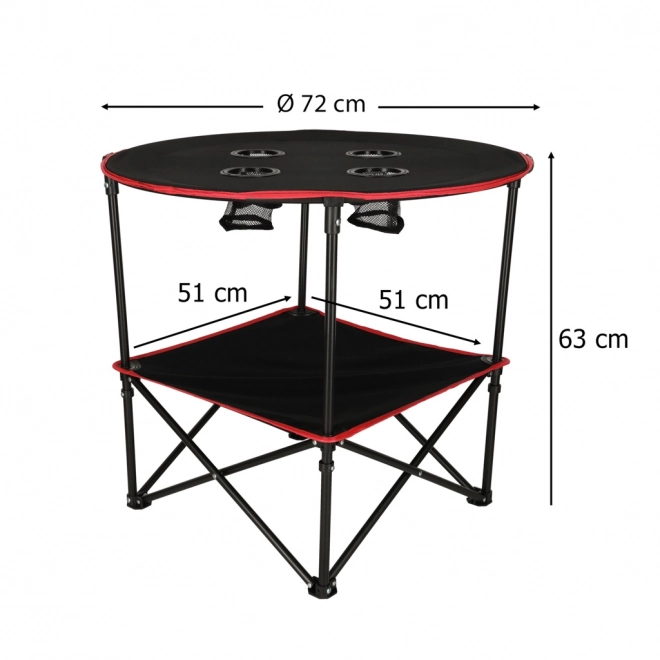Folding Camping Table with Case Black