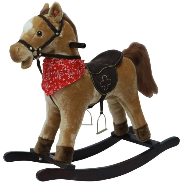 Plush Rocking Horse with Sound and Motion – Brown