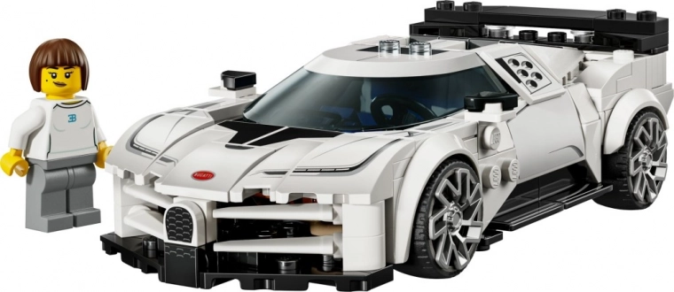 Minifiguur van coureur in BUGATTI-raceoverall