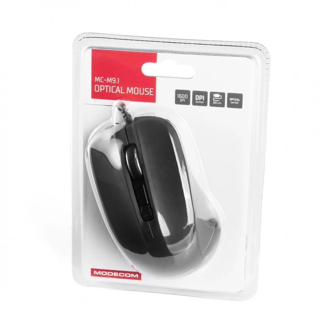 Modecom ergonomic black optical mouse