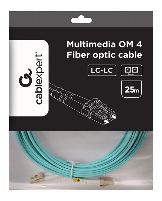 Fiber Optic Multimode Duplex Cable OM4 50/125 LC/LC 25m