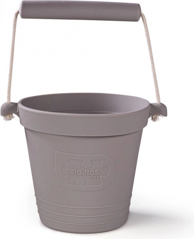 Dunkelgrauer Silikon-Strandeimer BIGJIGS TOYS