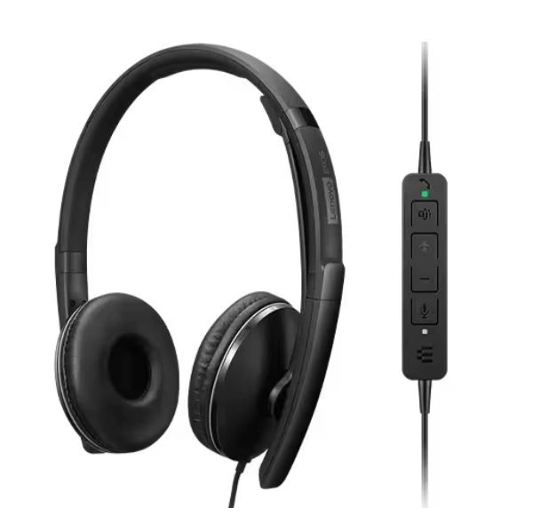Lenovo wired headset with Active Noise Cancellation