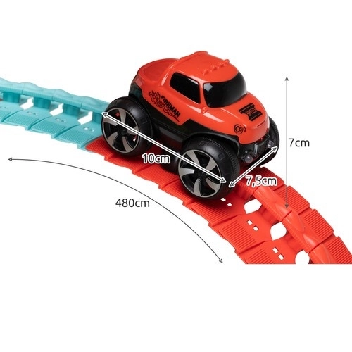 Pista da corsa flessibile con auto LED