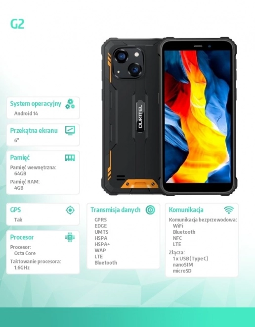 Smartphone 6" 4/64GB 6300 mAh DualSIM Orange