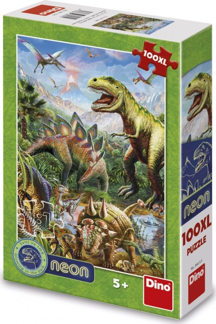 Svjetleće puzzle svijet dinosaura 100 XL dijelova