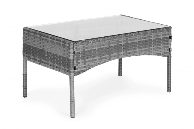 Artificial Rattan Garden Furniture Set - Bench, Table, Grey Chairs MultiGarden