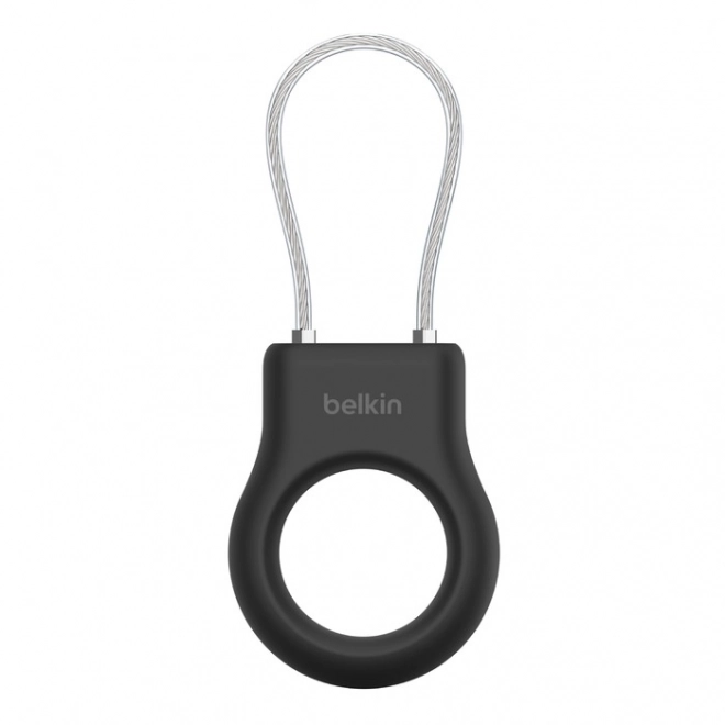 Secure Holder with Cable for AirTag Black