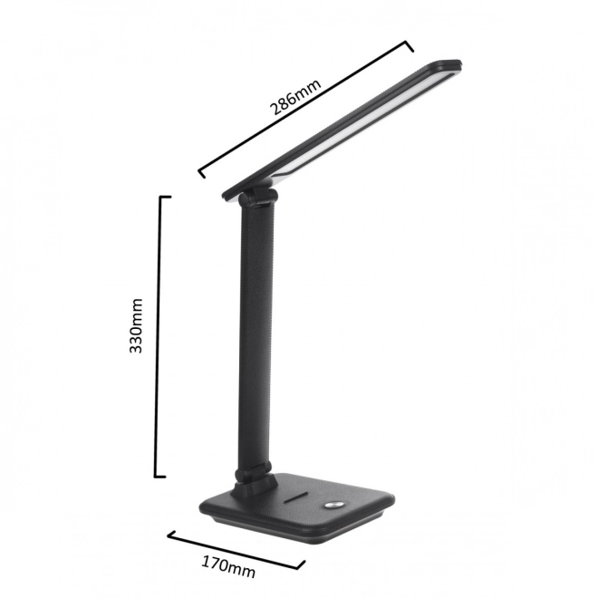 Desk LED Lamp Adjustable Brightness Black