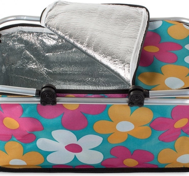 Thermo opvouwbare picknickmand met bloemmotief – kleurrijk