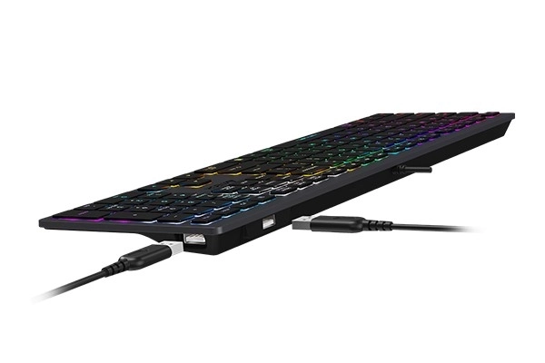 Keyboard with neon backlighting