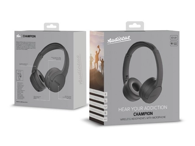 Wireless Over-Ear Headphones with Microphone Black
