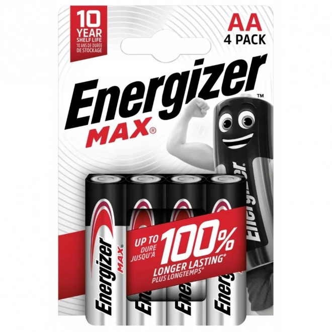 Alkaline Batteries LR6/AA Energizer MAX, Pack of 4