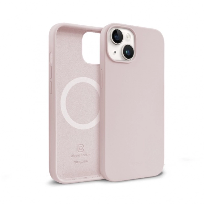 Magnetic Liquid Silicone Case for iPhone 14 and iPhone 13 - Sandy Pink