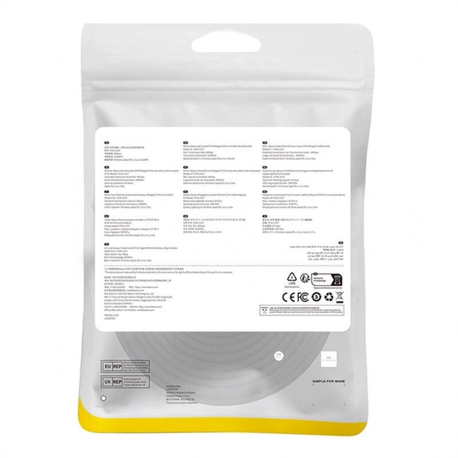 Cavo Ethernet RJ45 Cat.8 Baseus intrecciato 20 m nero