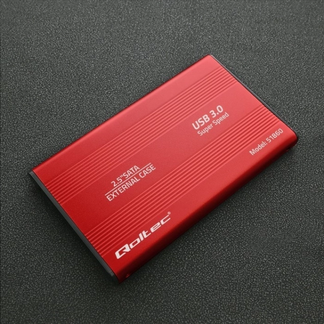 Externe behuizing voor 2.5" HDD/SSD SATA3, USB 3.0, rood