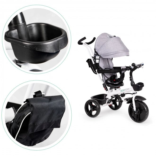 EcoToys Gray Tricycle Stroller