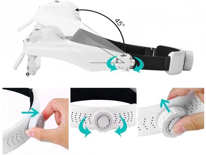 Goggles with 3 LED headlamp lens 13x