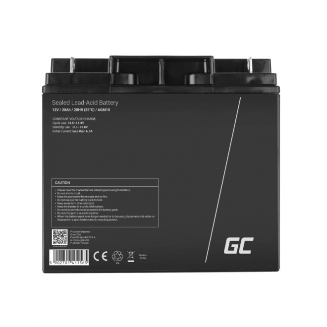 Nabíjecí baterie AGM VRLA Green Cell AGM10 12V 20Ah (pro sekačky, čluny, motory, vozíky)