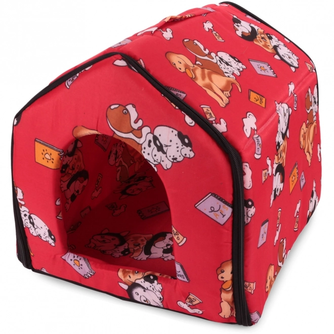 Textile Hut with Dog Print for Pets