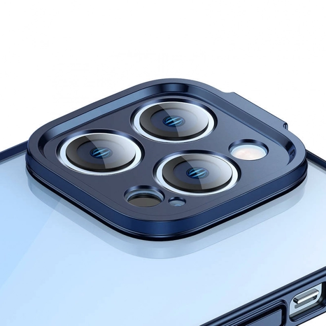 Transparente Schutzhülle und Panzerglas für iPhone 14 Pro Max - Blau