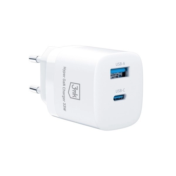 Compact 33W GaN Wall Charger with USB-C and USB-A