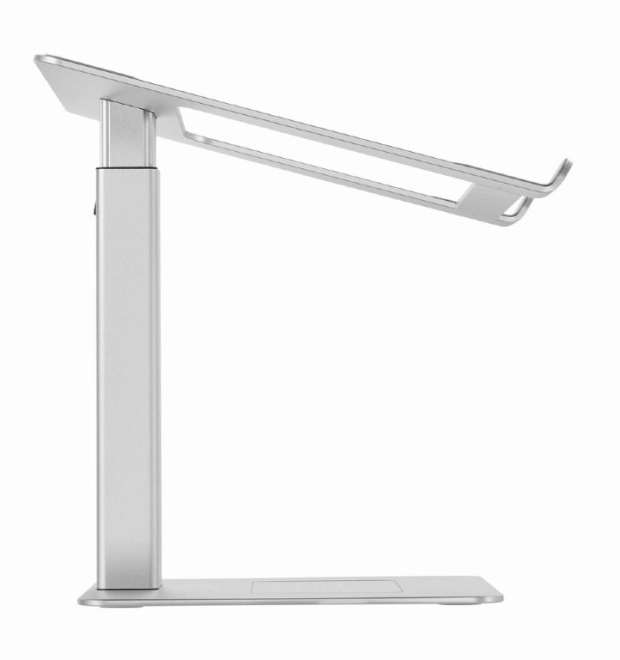 Silver laptop stand with adjustable height for 15.6 inch notebooks