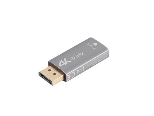 Silver 4K DisplayPort to HDMI Adapter