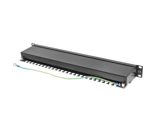 Patch Panel 24-Port Shielded Black 1U