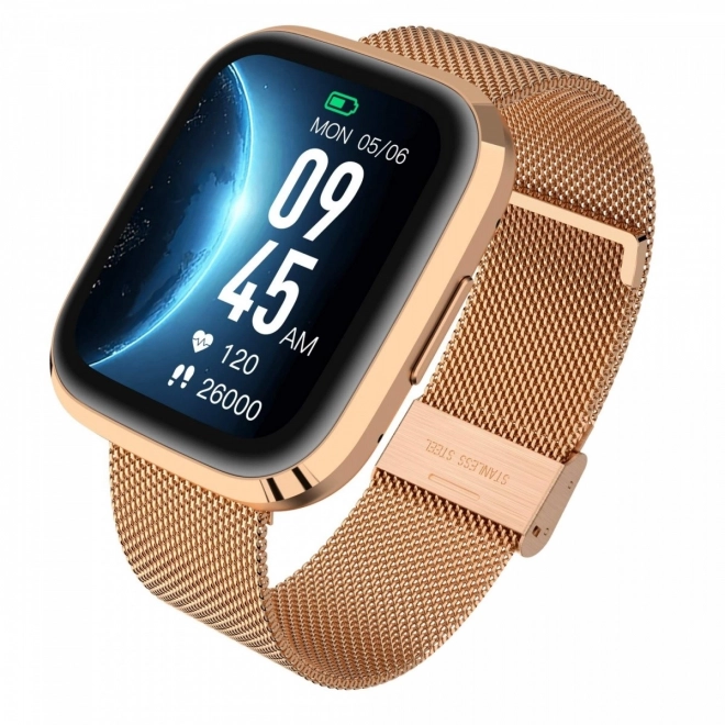 Garett smartwatch elegant design gold stainless steel