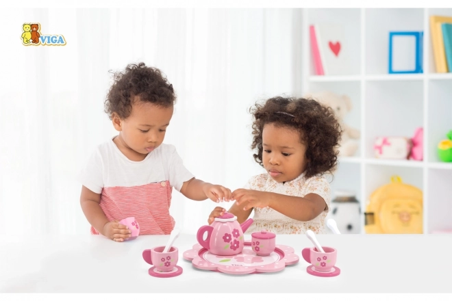 Set da tè e caffè per bambini Viga su vassoio
