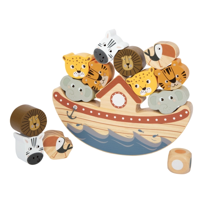 Balancing boat with animal figures