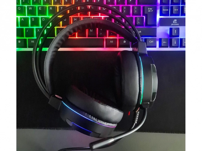 Wired Gaming Headphones with RGB LED and Microphone
