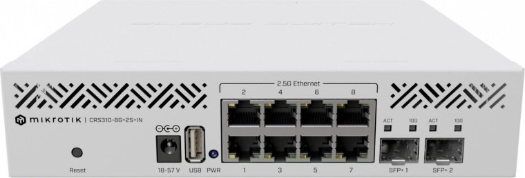 Eight 2.5G ports + two 10G SFP+ for a fast network