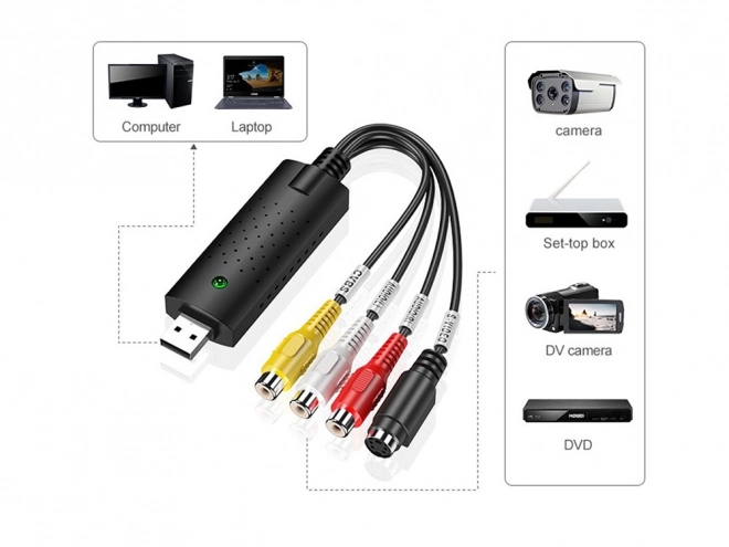 Usb video grabber av vhs jel jeltároló eszköz