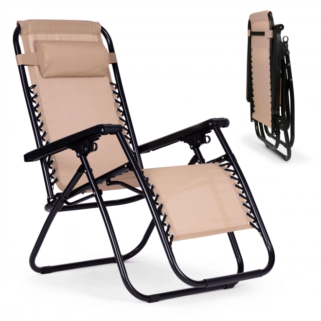 Garden chair with adjustable backrest - beige ZERO GRAVITY ModernHome