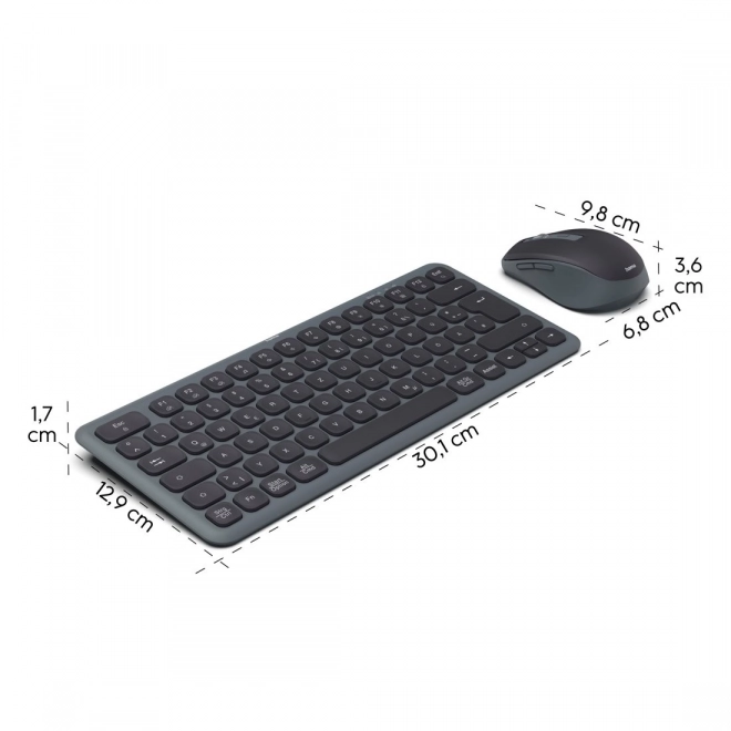 Wireless Keyboard and Mouse Set Hama WKM-500 Black-Grey
