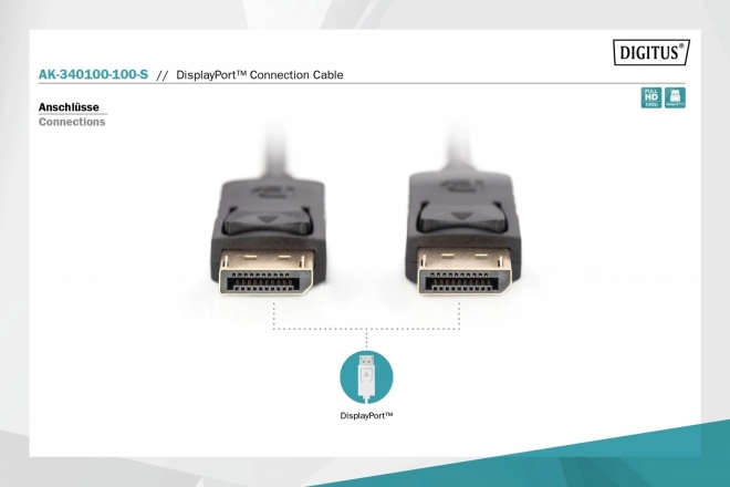 DisplayPort Connection Cable with Latches