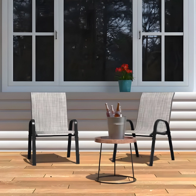 Set of 4 Light Gray Garden Chairs MultiGarden